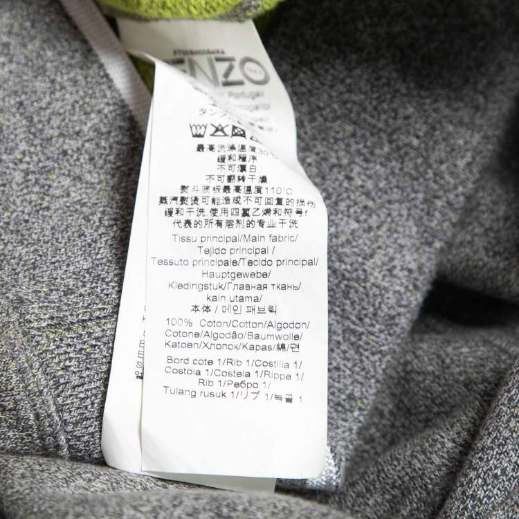 مملوكة مسبقًا Kenzo Grey Cotton Knit Tiger Patch Detail Sweatshirt S