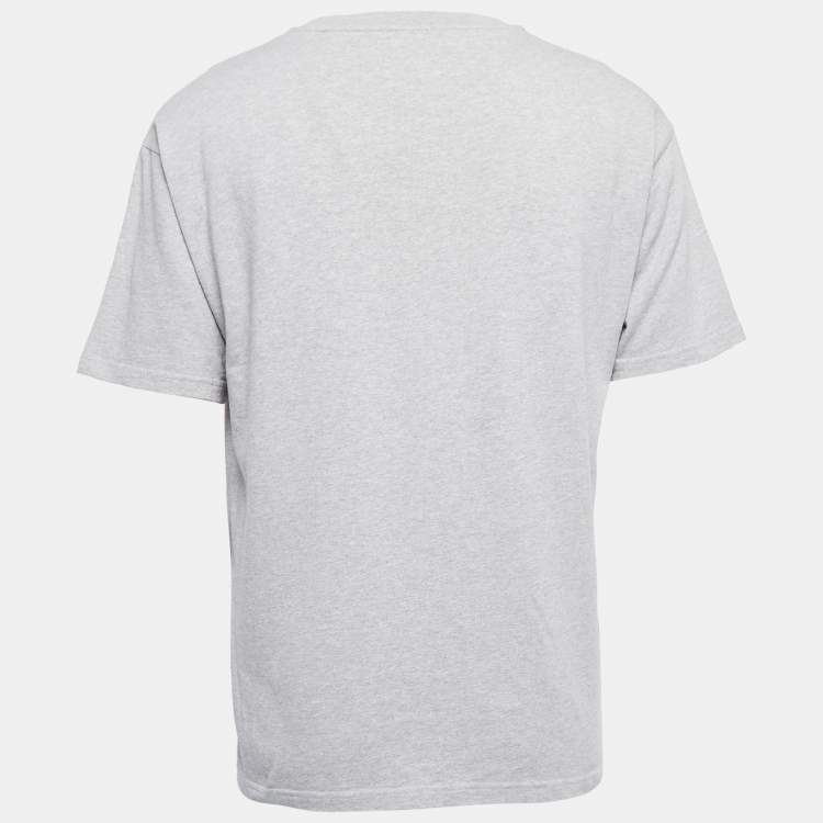 مملوكة مسبقًا Kenzo Grey Logo Embroidered Cotton Crew Neck T-Shirt L