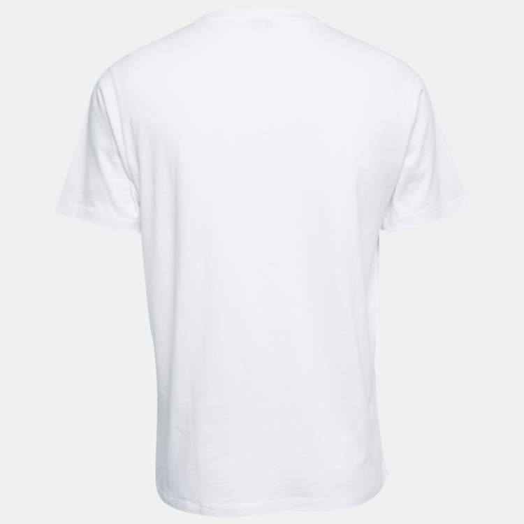 مملوكة مسبقًا Kenzo White Logo Print Cotton Crew Neck Half Sleeve T-Shirt L