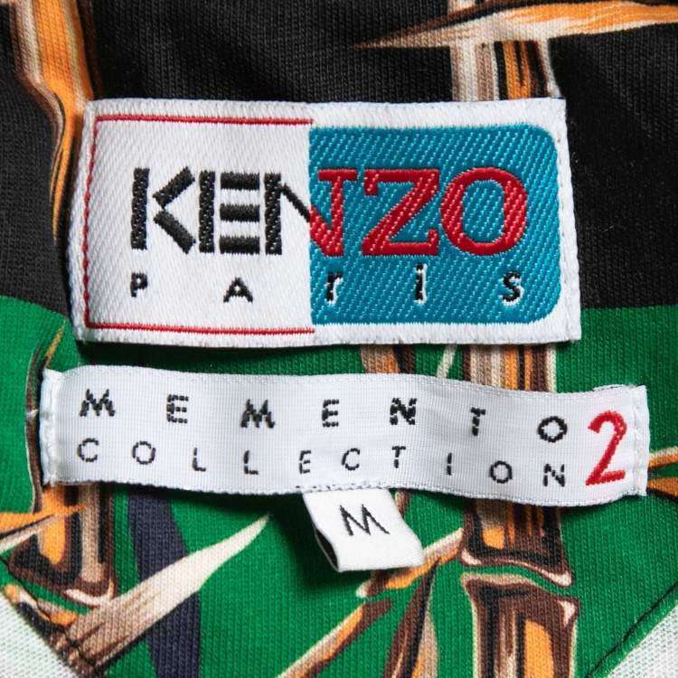 Pre Owned Kenzo Momento No2 Multicolor Bamboo Print Cotton Crew Neck T-Shirt M