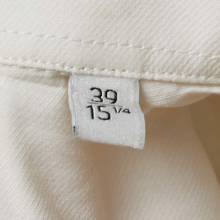 Pre Owned Kenzo Cream & White Cotton Button Front Shirt M