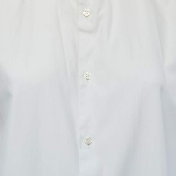 Pre Owned Kenzo Cream & White Cotton Button Front Shirt M