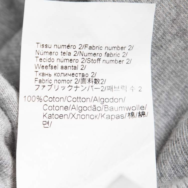 Pre Owned Kenzo Grey Logo Embroidered Cotton Crew Neck Sweatshirt S