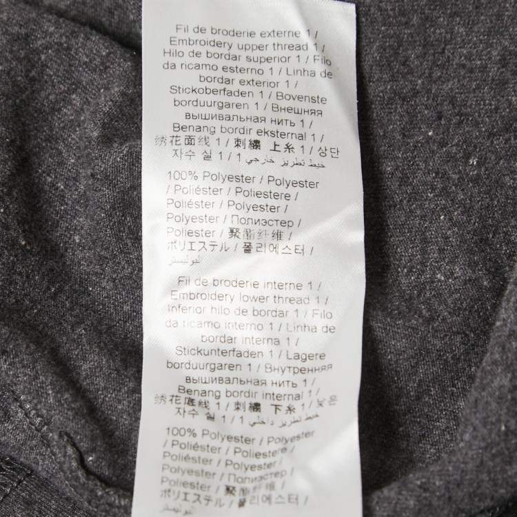 Pre Owned Kenzo Grey  Logo Embroidered Cotton Crew Neck Sweatshirt L