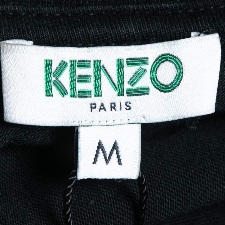 مملوكة مسبقًا Kenzo Black Dragon Print Cotton Crew Neck Half Sleeve T Shirt M 