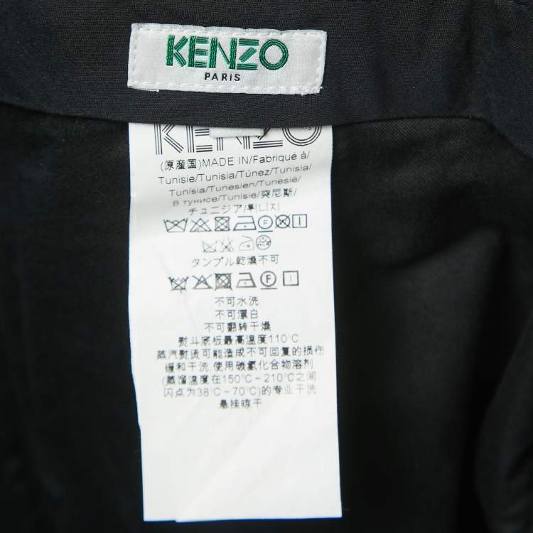 Pre Owned Kenzo Grey Wool Pleated High Waist Belted Trousers L