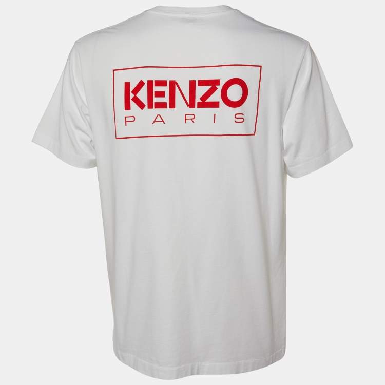【関税&送料込】Kenzo White Cotton T-Shirt Kenzo White Logo Printed Cotton Knit T-Shirt S Kenzo | TLC