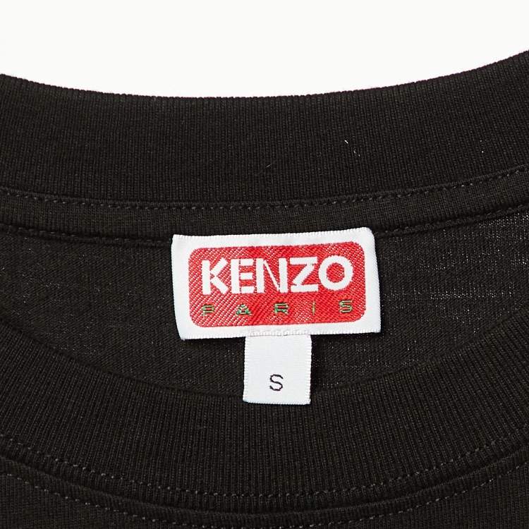 مملوكة مسبقًا Kenzo Black Boke Flower Logo Printed Cotton Knit T-Shirt S