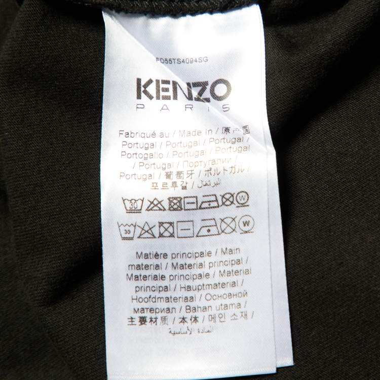 مملوكة مسبقًا Kenzo Black Boke Flower Logo Printed Cotton Knit T-Shirt S