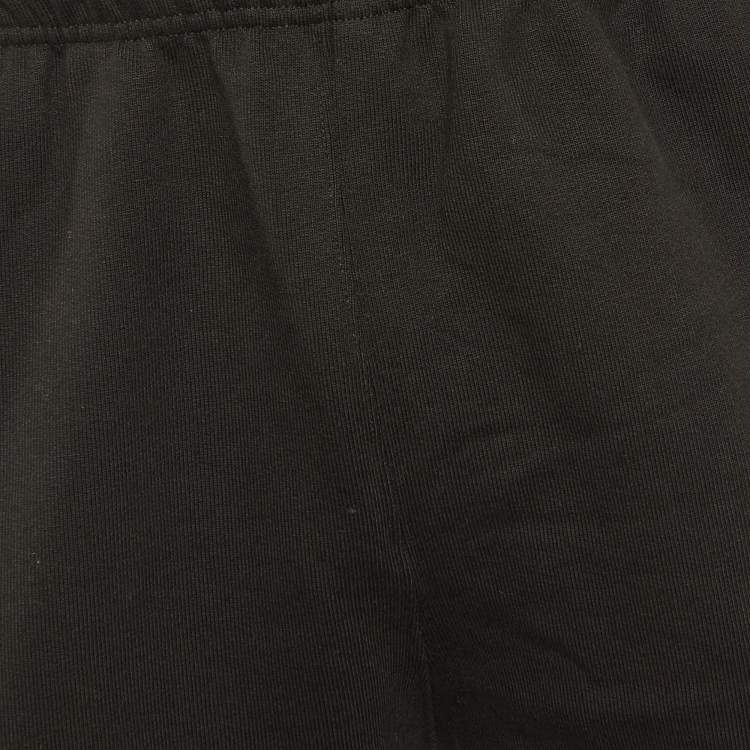 Pre Owned Kenzo Black Cotton Logo Patch Drawstring  Joggers S
