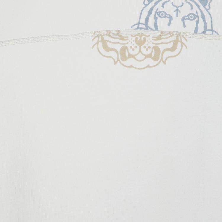 Pre Owned Kenzo White Logo Print Cotton Oversized T-Shirt M