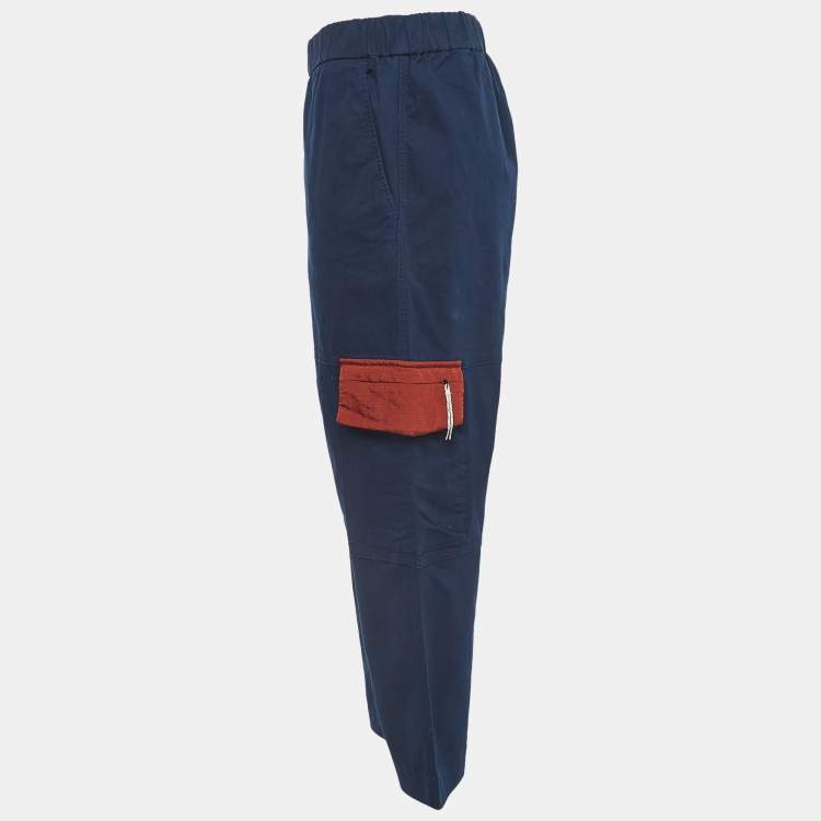 Pre Owned Kenzo Navy Blue Cotton Elasticated Waist Trousers XL