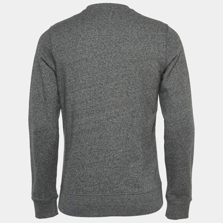 Pre Owned Kenzo Grey Logo Tiger Embroidered Cotton Crew Neck Sweatshirt S