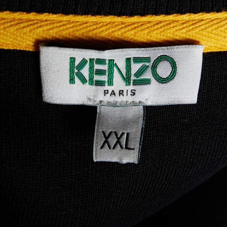 Pre Owned Kenzo Black Cotton Tiger Embroidered Sweatshirt XXL
