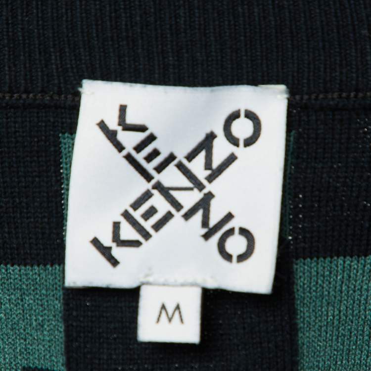 Pre Owned Kenzo Green Logo Knit Track Suit Set M/S