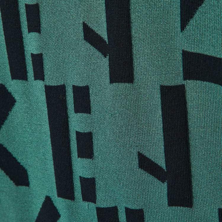 Pre Owned Kenzo Green Logo Knit Track Suit Set M/S