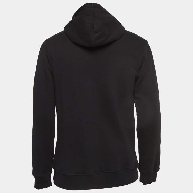 Pre Owned Kenzo Black Tiger Embroidered Cotton knit Hoodie M