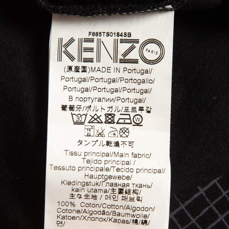 Pre Owned Kenzo Black ‘i Love You' Fan Sign Cotton Crew Neck T-shirt XS