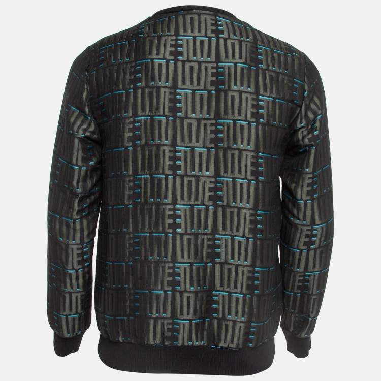 Pre Owned Kenzo Grey Monogram Jacquard Crew Neck Sweatshirt S