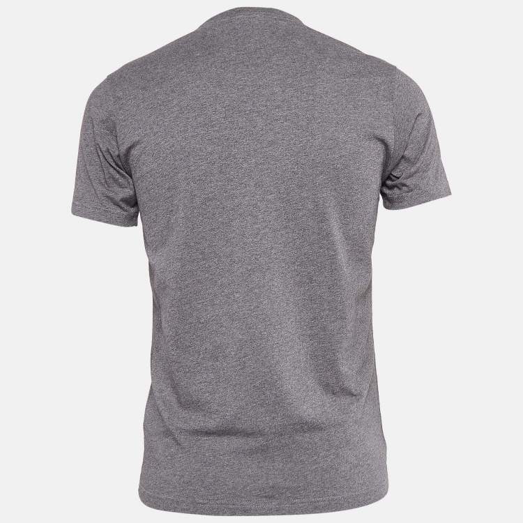 Pre Owned Kenzo Grey Printed Cotton Half Sleeve T-Shirt S