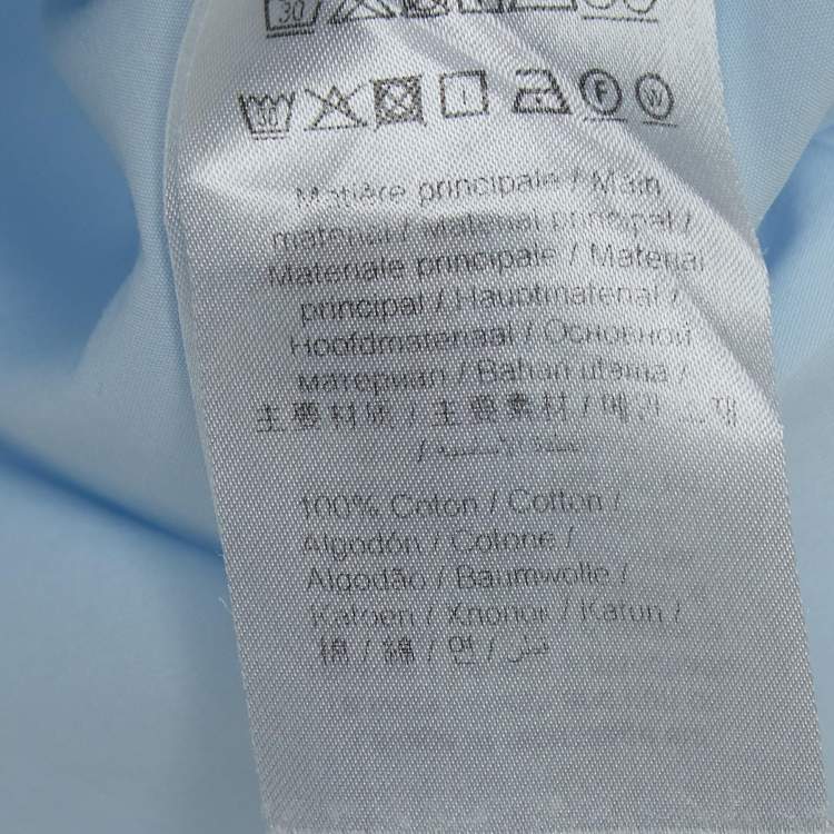 Pre Owned Kenzo Blue Print Back Cotton Button Front Shirt L