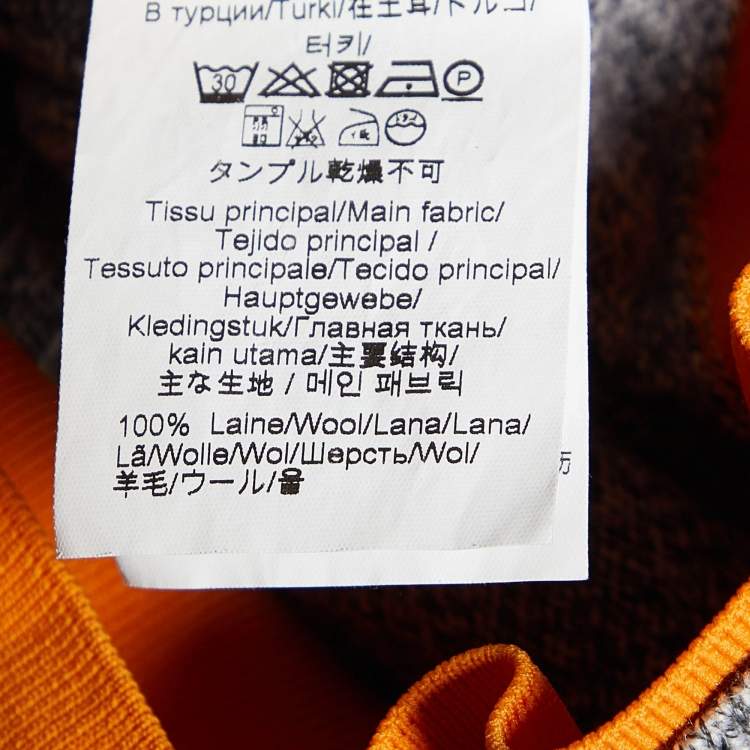 Pre Owned Kenzo Grey Melange Wool Knit Crew Neck Sweater L
