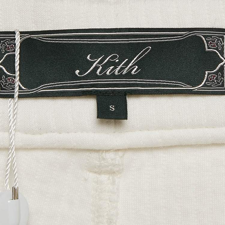 Pre Owned Kith White Rib Knit Pleated Trousers S