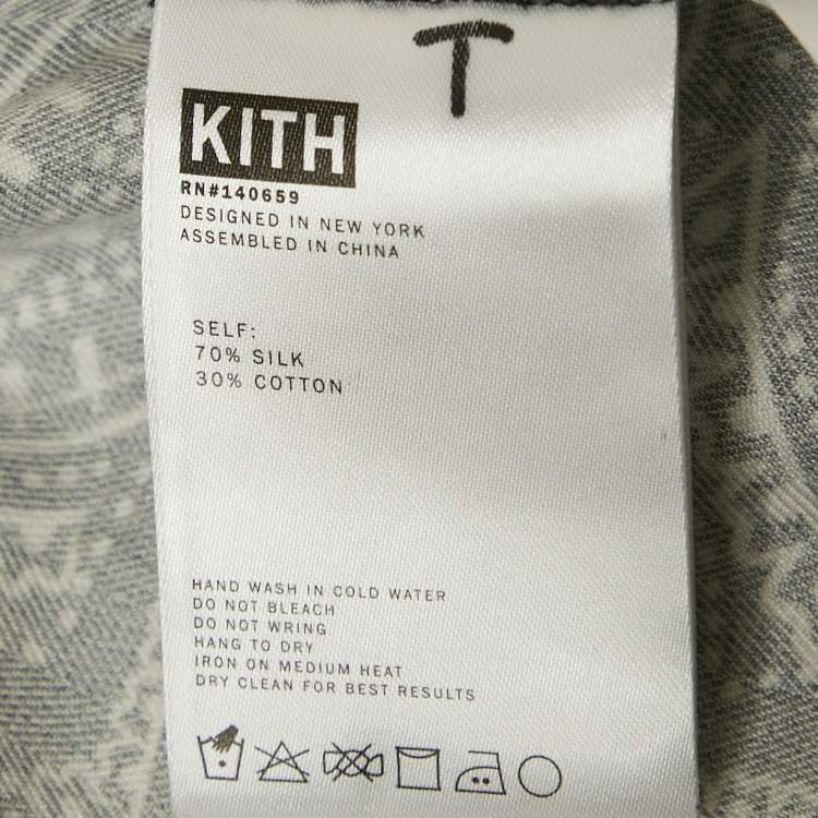 Pre Owned Kith Black Paisley Print Silk Jersey Shorts L
