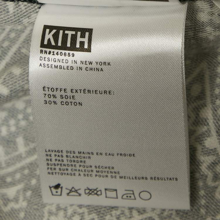 Pre Owned Kith Black Paisley Print Silk Jersey Shorts L