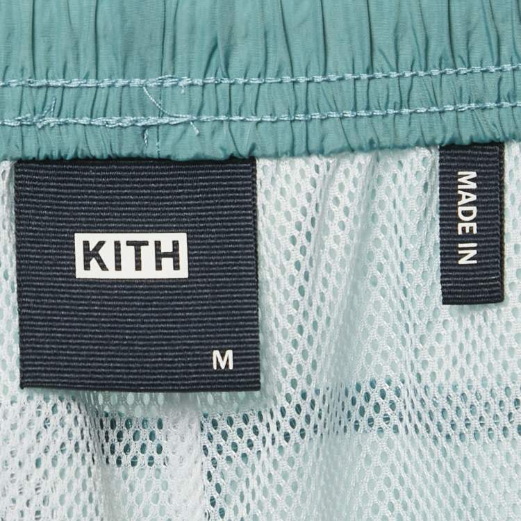 Pre Owned Kith Blue Logo Embroidery Nylon Shorts M