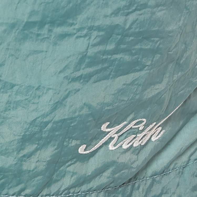 Pre Owned Kith Blue Logo Embroidery Nylon Shorts M