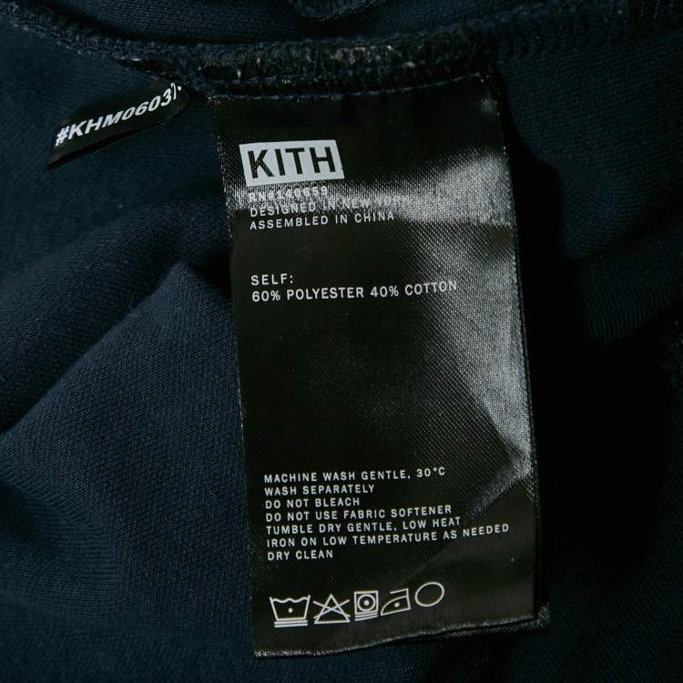 Pre Owned Kith Navy Blue Knit Contrast Trimmed Trackpants L