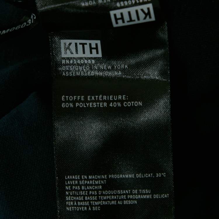 Pre Owned Kith Navy Blue Knit Contrast Trimmed Trackpants L