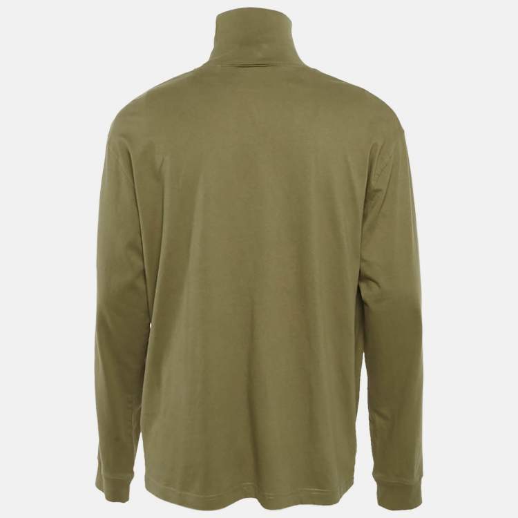 Pre Owned Kith Olive Green Cotton Turtle Neck Long Sleeve T-Shirt L