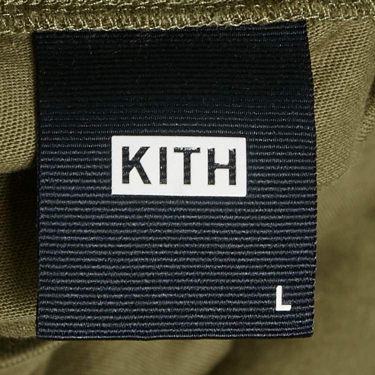 Pre Owned Kith Olive Green Cotton Turtle Neck Long Sleeve T-Shirt L