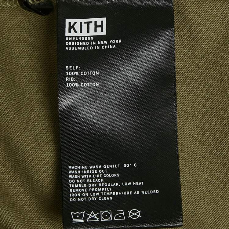 Pre Owned Kith Olive Green Cotton Turtle Neck Long Sleeve T-Shirt L