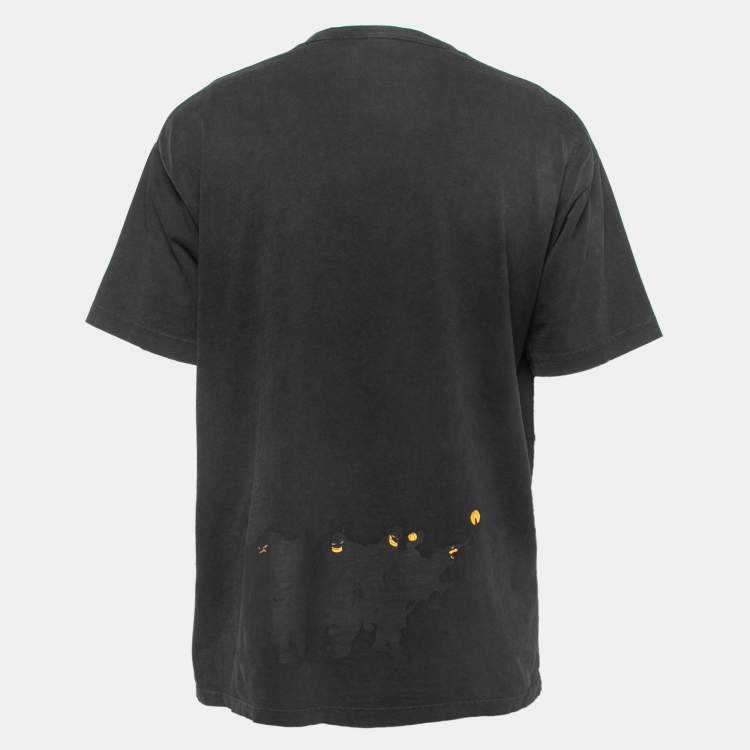 Pre Owned Kith X Looney Tunes Black Printed Cotton Crew Neck T-Shirt L