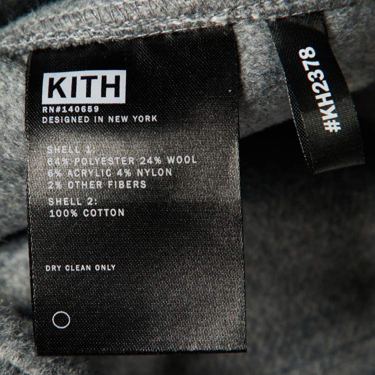 Pre Owned Kith Black & Grey Wool Zip Front Jacket M