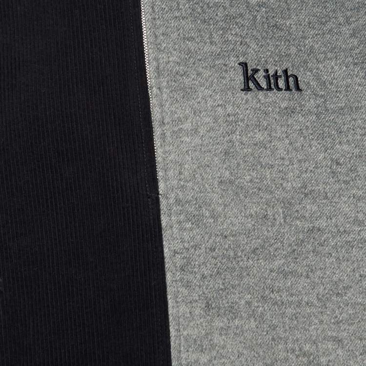 Pre Owned Kith Black & Grey Wool Zip Front Jacket M