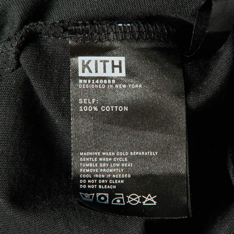 Pre Owned Kith Black On Target Logo Printed Cotton Knit Crewneck T-Shirt L