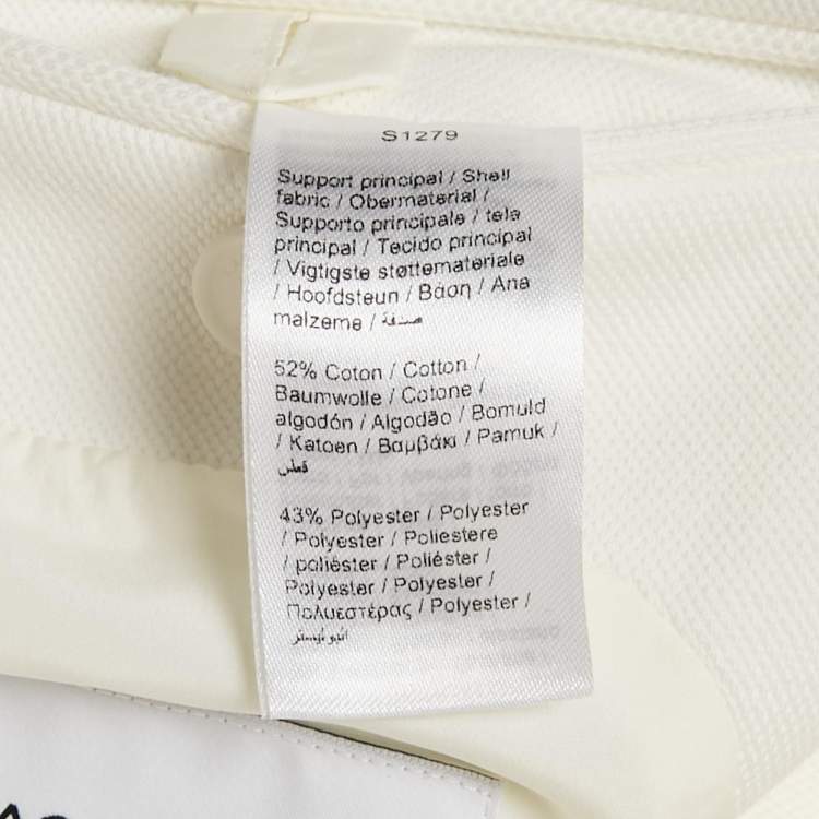 مملوكة مسبقًا بليزر لاكوست أبيض مطرز بشعار من الجبردين مقاس صغير - سمول