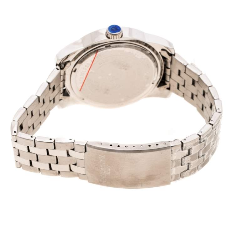 Pre Owned Lancaster Silver White Stainless Steel NPU Sportif Men's Wristwatch 44 mm