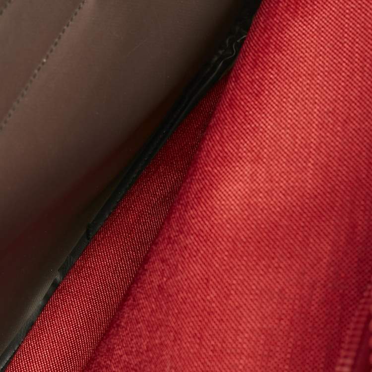 Pre Owned Lancel Red Canvas Weekender Travel Bag