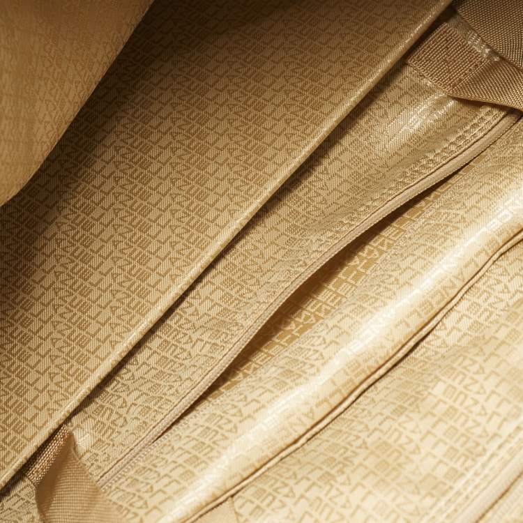 Pre Owned Lancel Tan Nylon and Leather Logo Suitcase