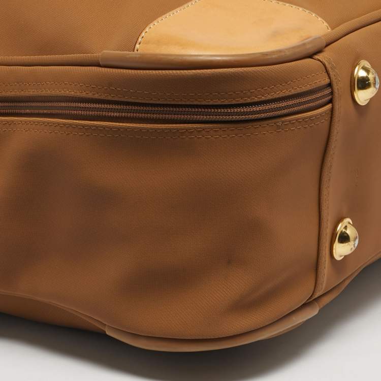 Pre Owned Lancel Tan Nylon and Leather Logo Suitcase