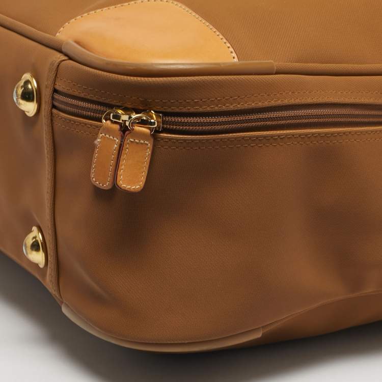 Pre Owned Lancel Tan Nylon and Leather Logo Suitcase