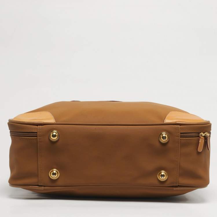 Pre Owned Lancel Tan Nylon and Leather Logo Suitcase
