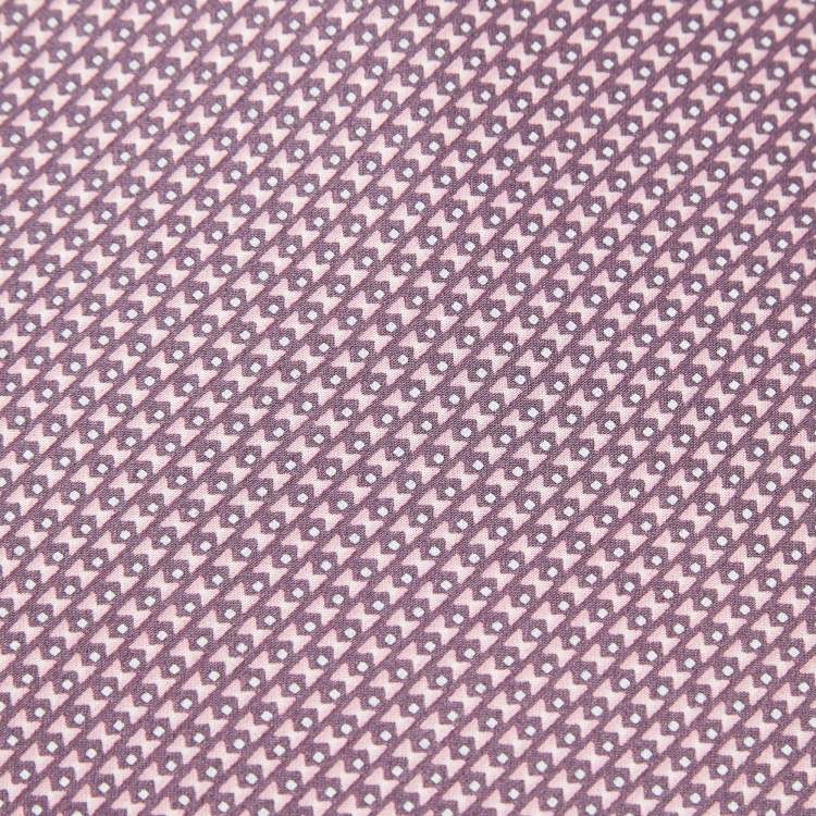 Pre Owned Lanvin Pink Print Silk Tie
