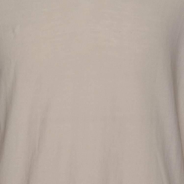 Pre Owned Lanvin Light Grey Cotton Knit V Neck Sweatshirt M