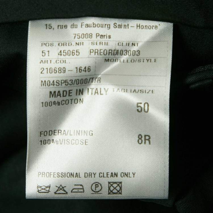 Pre Owned Lanvin Black Cotton Formal Trousers L